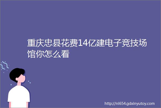 重庆忠县花费14亿建电子竞技场馆你怎么看