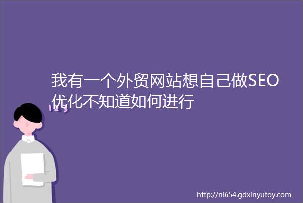 我有一个外贸网站想自己做SEO优化不知道如何进行